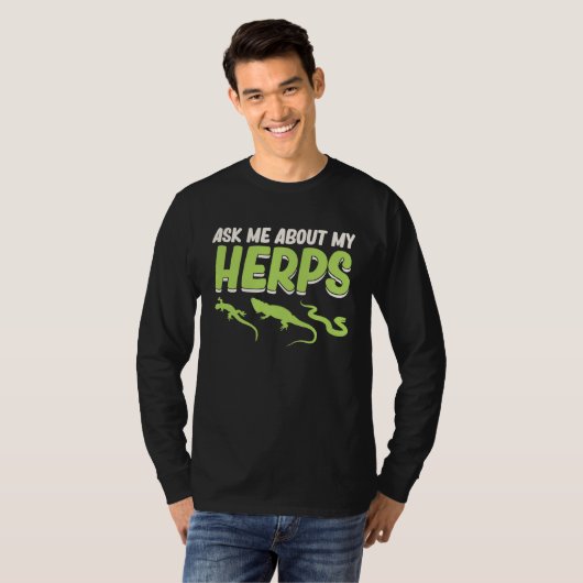 Ask Me About Herps Reptiles  Pet Reptile Owner Gra Tシャツ (正面フル)