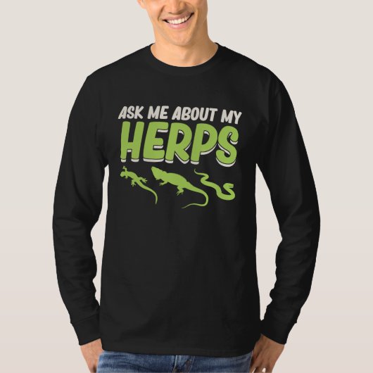 Ask Me About Herps Reptiles  Pet Reptile Owner Gra Tシャツ (正面)