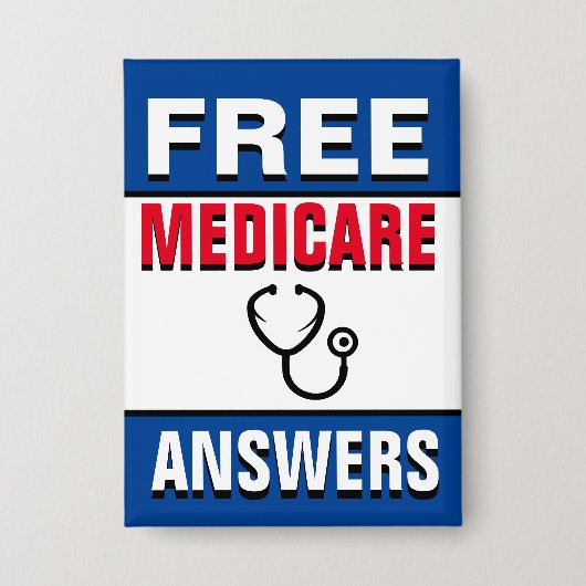 Ask Me About Medicare 缶バッジ (正面)