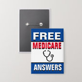 Ask Me About Medicare 缶バッジ (正面/裏面)