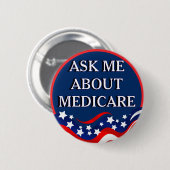 Ask Me About Medicare  缶バッジ (正面&裏面)
