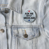 Ask Me About Medicare Red White Blue 缶バッジ (インサイチュ)