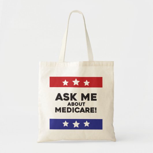 Ask Me About Medicare Tote トートバッグ (正面)