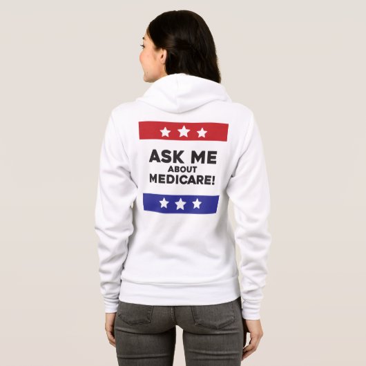 Ask Me About Medicare Zip-Up Jacket パーカ (裏面フル)