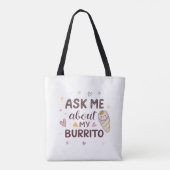 Ask Me About My Burrito Cute Baby Art トートバッグ (裏面)
