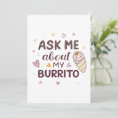 Ask Me About My Burrito Cute Baby Art 招待状 (スタンド正面)
