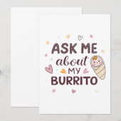 Ask Me About My Burrito Cute Baby Art 招待状 (正面/裏面)