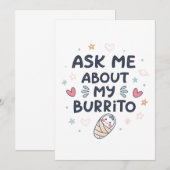 Ask Me About My Burrito Cute Baby Art 招待状 (正面/裏面)
