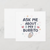 Ask Me About My Burrito Cute Baby Art 案内状 (正面/裏面)