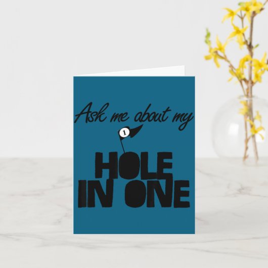 Ask Me About My Hole In One Funny Golf カード (黄色い花)