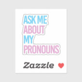 Ask me about my pronouns シール (シート)