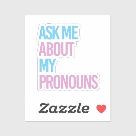 Ask me about my pronouns シール (シート)