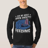 Ask Me About Open Mouth Feeding Cetacean Whale Wat Tシャツ (正面)