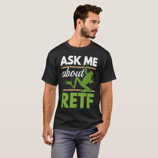 Ask Me About RETF Red Eyed Tree Frog Toad Amphibi Tシャツ (正面フル)