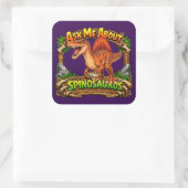 Ask Me About the Spinosaurus | 3 inch Sticker スクエアシール (バッグ)
