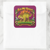 Ask Me About the Stegosaurus | 3 inch Sticker スクエアシール (バッグ)