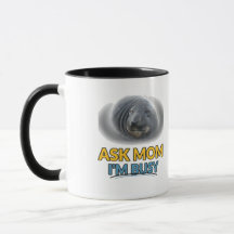 Ask Mom 忙しいよ おもしろアザラシコンビマグ