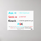 Ask Seek Knock キャンバスプリント (正面)