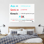 Ask Seek Knock キャンバスプリント (インサイチュ (寝室))