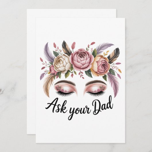 Ask Your Dad 招待状 (正面/裏面)