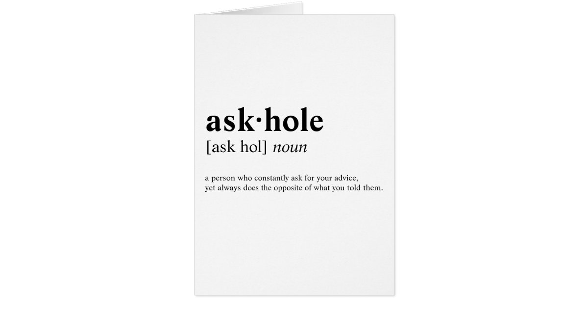 Askhole 辞書の意味 Zazzle Co Jp