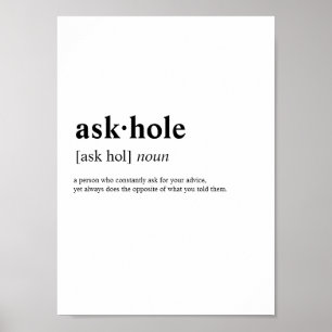 Askhole -辞書の意味 ポスター