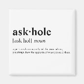 Askhole – 辞書意味 マグネット (正面)