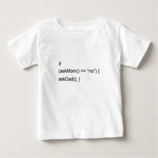 AskMomが匹敵しなければ、AskDad ベビーTシャツ