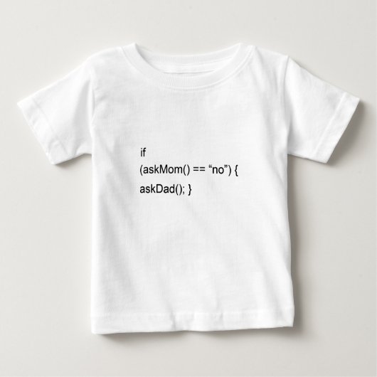 AskMomが匹敵しなければ、AskDad ベビーTシャツ (正面)