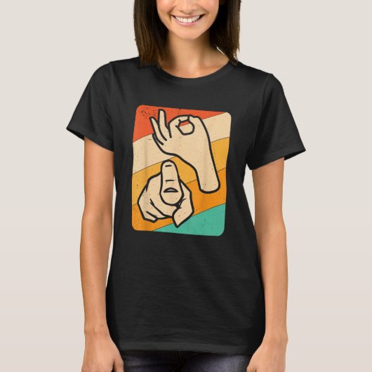 ASLおもしろい American Sign Language, (Explicit)小説 Tシャツ (正面)