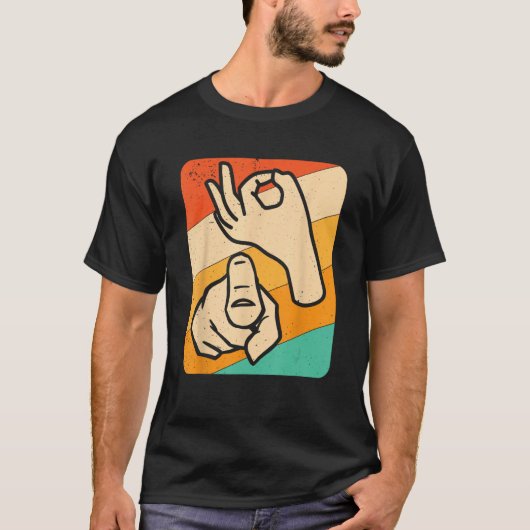 ASLおもしろい American Sign Language, (Explicit)小説 Tシャツ (正面)