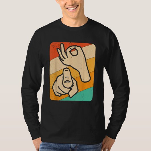 ASLおもしろい American Sign Language, (Explicit)小説 Tシャツ (正面)
