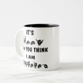 ASLそれは私を聞いている#いかに考えるかおもしろいです ツートーンマグカップ (正面左)