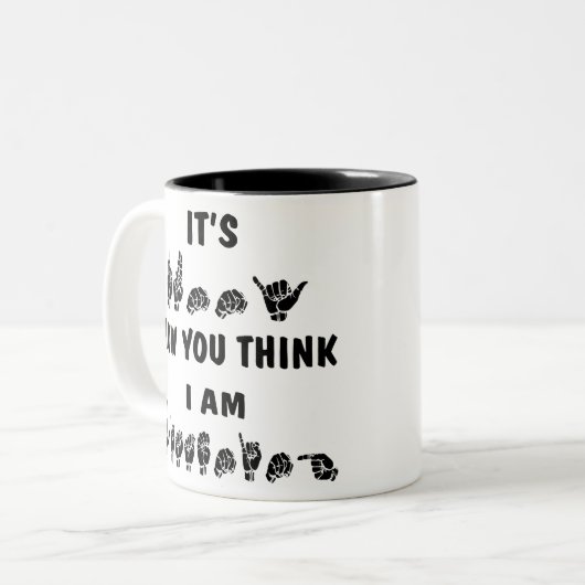 ASLそれは私を聞いている#いかに考えるかおもしろいです ツートーンマグカップ (正面左)