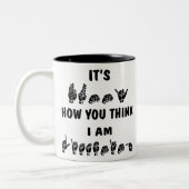ASLそれは私を聞いている#いかに考えるかおもしろいです ツートーンマグカップ (左)