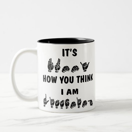 ASLそれは私を聞いている#いかに考えるかおもしろいです ツートーンマグカップ (左)