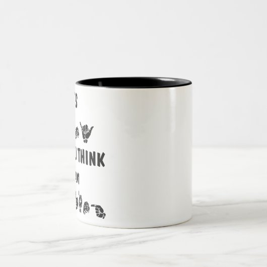ASLそれは私を聞いている#いかに考えるかおもしろいです ツートーンマグカップ (中央)