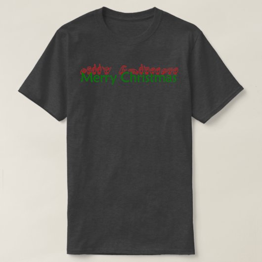 ASLでのメリークリスマス Tシャツ (デザイン正面)