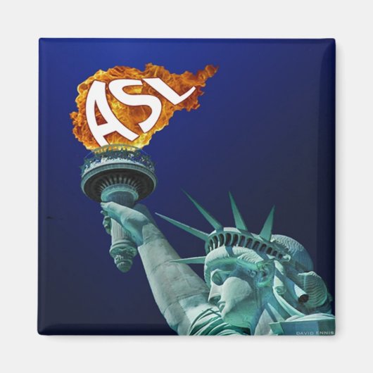 ASLによる聴覚障害者の啓発 マグネット (正面)