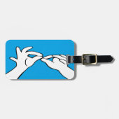 ASLのアメリカ手話は解釈します ラゲッジタグ (正面横)