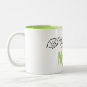 ASLのアメリカ手話Fingerspelled Nyle ツートーンマグカップ (左)