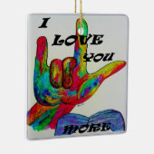 ASLのアメリカ手話I愛多く セラミックオーナメント (右)