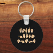 ASLの単語与えはアメリカの手話1 キーホルダー (裏面)