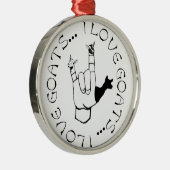 ASLの印I愛ヤギ! メタルオーナメント (右)