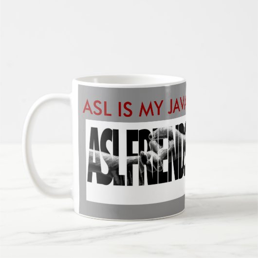 ASLの友人のグループジャワ コーヒーマグカップ (左)