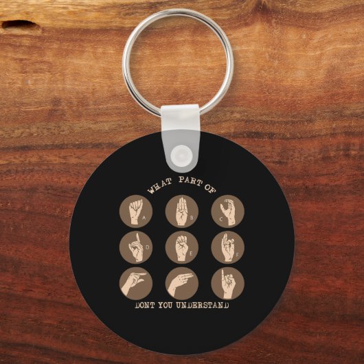 Aslの手話Deaを理解していない部分 キーホルダー (正面)