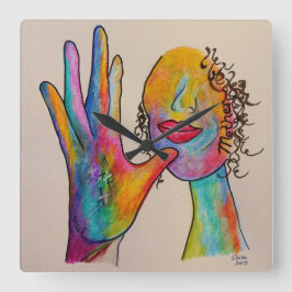 ASLの母 スクエア壁時計