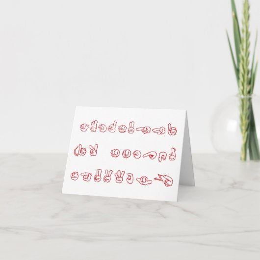 ASLの落書きクリスマスカードのためのL無し赤 シーズンカード (正面)
