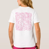 ASLのILYサイン入りかわいい猫柄 - ASLデザイン Tシャツ (裏面)