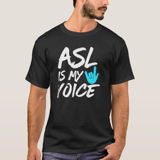 ASLは私の声 – ろう認識度 Tシャツ (正面)